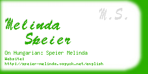 melinda speier business card